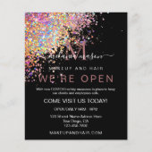 Makeup Elegant Holographic Roos Gold Glitter Black Flyer (Voorkant)