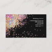 Makeup Elegant Holographic Roos Gold Glitter Black Visitekaartje (Achterkant)