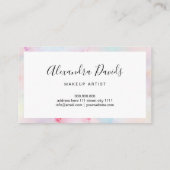 Makeup Elegant Pastel Alcohol Ink Trendy Modern Bu Visitekaartje (Achterkant)