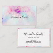 Makeup Elegant Pastel Alcohol Ink Trendy Modern Bu Visitekaartje (Voorkant / Achterkant)