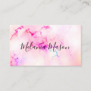 Makeup Elegant Pastel Alcohol Ink Trendy Modern Visitekaartje