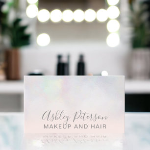 Makeup elegant typografie blauw roze pareel nacre visitekaartje