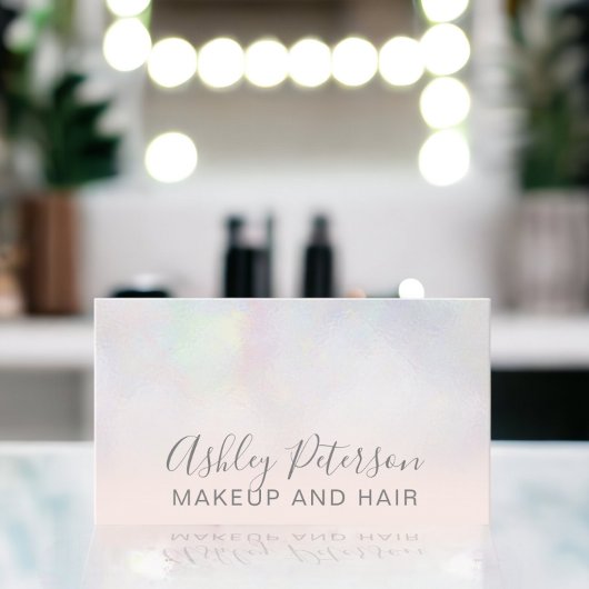 Makeup elegant typografie blauw roze pareel nacre visitekaartje