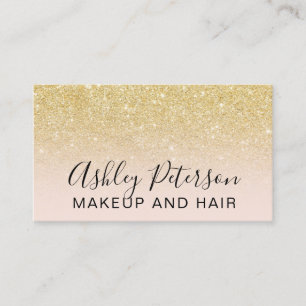 Makeup elegant typografie blush chic gold glitter visitekaartje