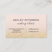 Makeup elegant typografie blush chic gold glitter visitekaartje (Achterkant)
