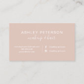 Makeup elegant typografie blush roos goud glitter visitekaartje (Achterkant)