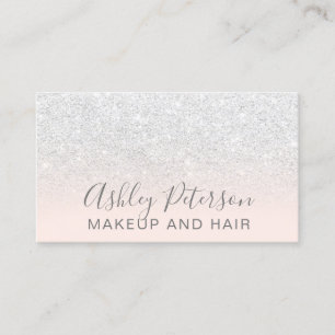 Makeup elegant typografie blush roze witte glitter visitekaartje