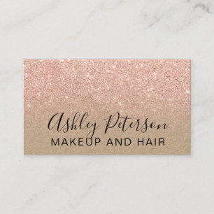 Makeup elegant typografie kraft roos goud glitter visitekaartje
