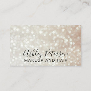 Makeup elegant typografie licht goud roos glitter visitekaartje