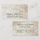 Makeup elegant typografie licht goud roos glitter visitekaartje (Voorkant / Achterkant)