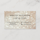Makeup elegant typografie licht goud roos glitter visitekaartje (Achterkant)