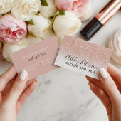 Makeup elegant typografie marmer roos goud glitter visitekaartje