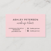 Makeup elegant typografie marmer roze glitter visitekaartje (Achterkant)