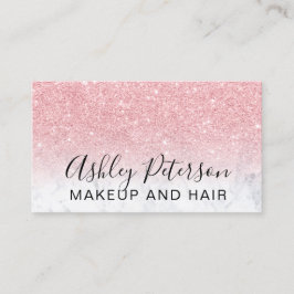 Makeup elegant typografie marmer roze glitter visitekaartje