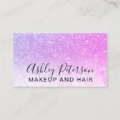 Makeup elegant typografie marmer roze glitter visitekaartje (Voorkant)