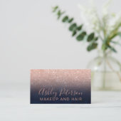Makeup elegant typografie marvy roos goudglitter visitekaartje (Staand voorkant)