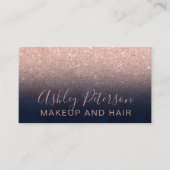 Makeup elegant typografie marvy roos goudglitter visitekaartje (Voorkant)