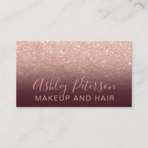 Makeup elegant typografie rode roos goud glitter visitekaartje