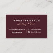 Makeup elegant typografie rode roos goud glitter visitekaartje (Achterkant)