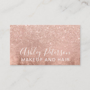 Makeup elegant typografie roos goud glitterfolie visitekaartje