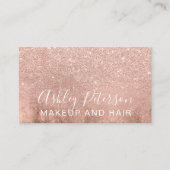 Makeup elegant typografie roos goud glitterfolie visitekaartje (Voorkant)
