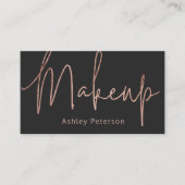 Makeup elegant typografie roos goudgrijs visitekaartje (Voorkant)