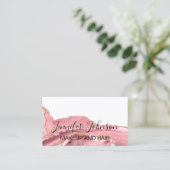 Makeup elegant typografie roos quartz agate visitekaartje (Staand voorkant)