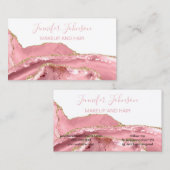 Makeup elegant typografie roos quartz agate visitekaartje (Voorkant / Achterkant)