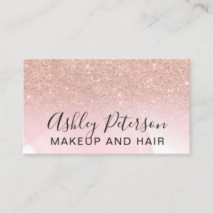Makeup elegant typografie roze roze roos goud glit visitekaartje
