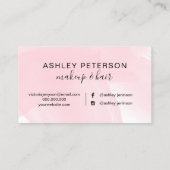 Makeup elegant typografie roze roze roos goud glit visitekaartje (Achterkant)