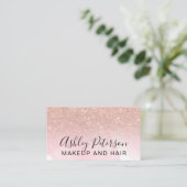 Makeup elegant typografie roze roze roos goud glit visitekaartje (Staand voorkant)