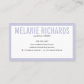 Makeup Elegant Typography Lavender Glitter Lips Visitekaartje (Achterkant)