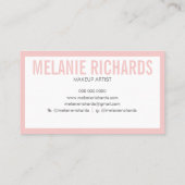 Makeup Elegant Typography Pink Gold Glitter Lips Visitekaartje (Achterkant)