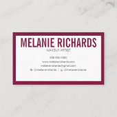 Makeup Elegant Typography Red Glitter Lips Visitekaartje (Achterkant)