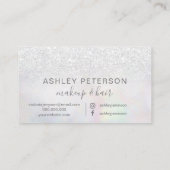 Makeup elegante typografie glitter pareel nacre visitekaartje (Achterkant)