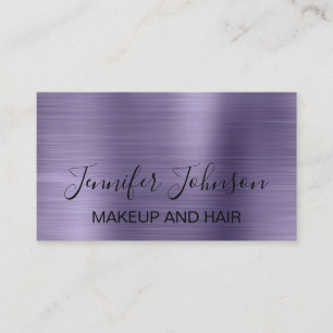 Makeup elegante typografie paarse faux metal busin visitekaartje