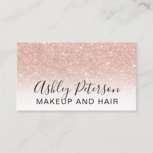 Makeup elegante typografie witte roos goud glitter visitekaartje
