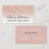 Makeup elegante typografie witte roos goud glitter visitekaartje (Voorkant / Achterkant)