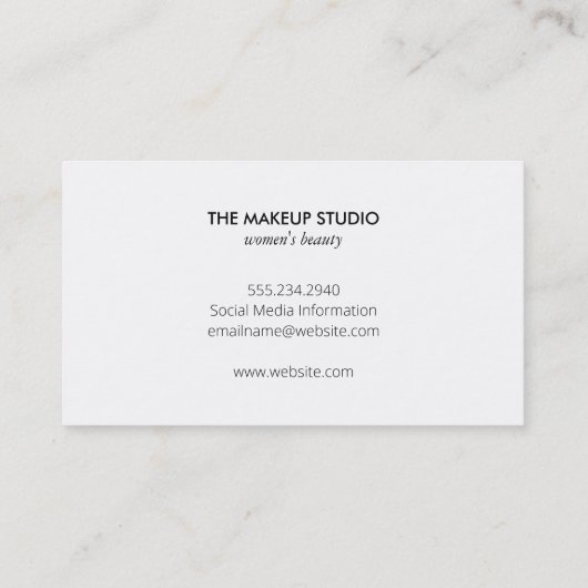 Makeup en Hair Salon Roze geborsteld Visitekaartje (Achterkant)