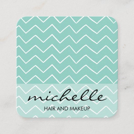 Makeup en Hair Stylish Chevron Pattern Vierkante Visitekaartje (Voorkant)