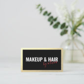 Makeup en Hair Stylist Gold Lijst Black Visitekaartje (Staand voorkant)