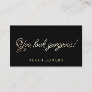 Makeup en Hair Stylist Gold Script Beauty Visitekaartje