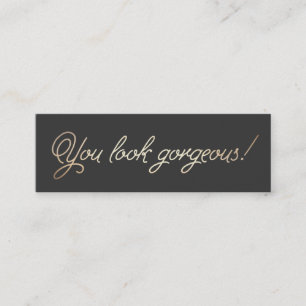 Makeup en Hair Stylist Gold Typographic Beauty Mini Visitekaartje