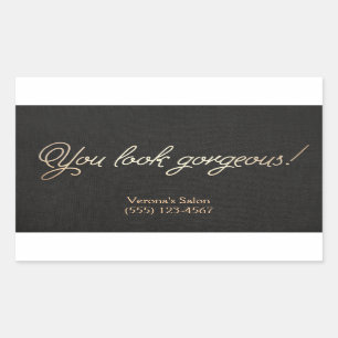 Makeup en Hair Stylist Gold Typographic Beauty Rechthoekige Sticker