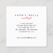 Makeup en Hair Stylist, Lash Girl Vierkante Visitekaartje (Achterkant)