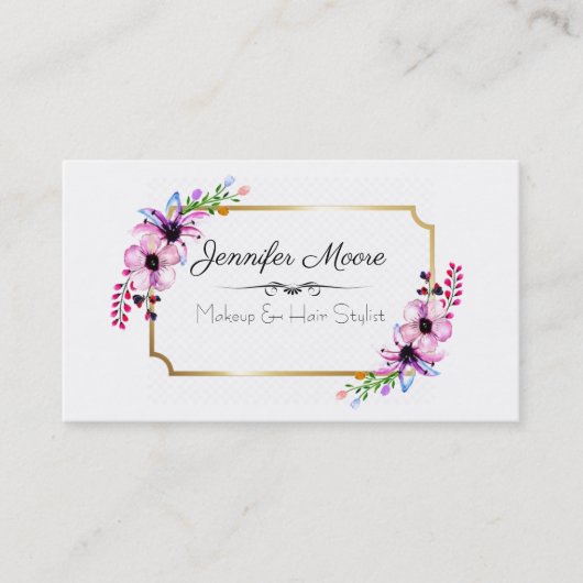 Makeup en Hair Stylist Visitekaartje (Voorkant)