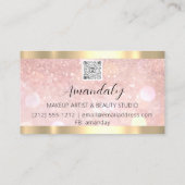Makeup Esthetician Lash Nails QRCode Logo Roos Visitekaartje (Achterkant)