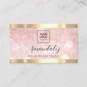 Makeup Esthetician Lash Nails QRCode Logo Roos Visitekaartje (Voorkant)