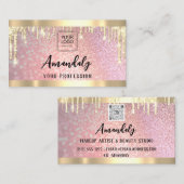 Makeup esthetician Lash QR Logo Gold Drivers Visitekaartje (Voorkant / Achterkant)