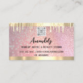 Makeup esthetician Lash QR Logo Gold Drivers Visitekaartje (Achterkant)